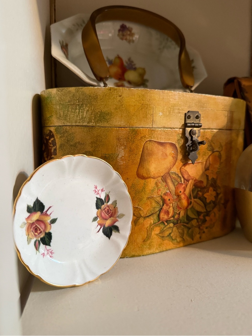 Vintage Princess House Hammersley Fine Bone China Yellow Rose Butter Pat Dish